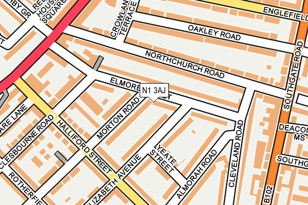 N1 3AJ map - OS OpenMap – Local (Ordnance Survey)