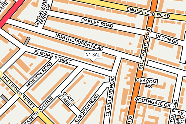 N1 3AL map - OS OpenMap – Local (Ordnance Survey)