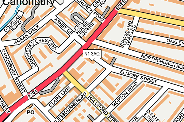 N1 3AQ map - OS OpenMap – Local (Ordnance Survey)