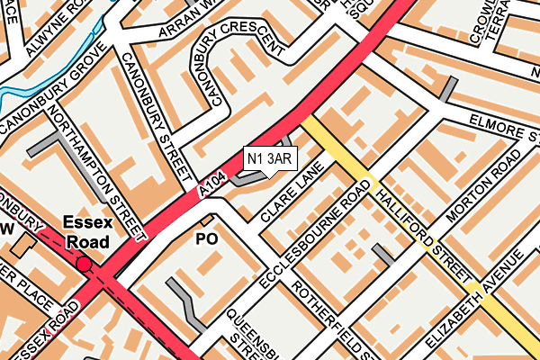 N1 3AR map - OS OpenMap – Local (Ordnance Survey)