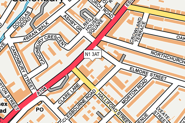 N1 3AT map - OS OpenMap – Local (Ordnance Survey)