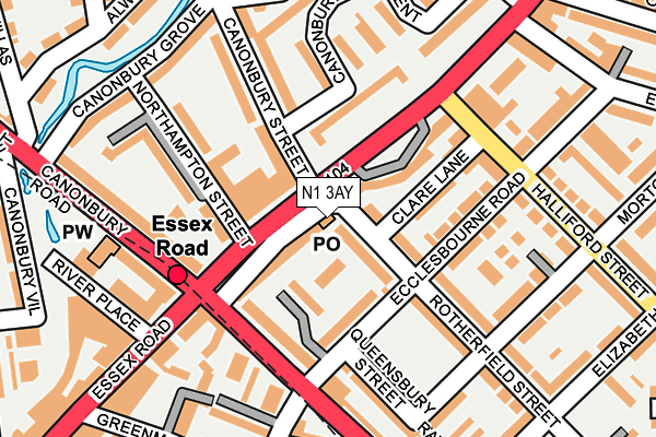 N1 3AY map - OS OpenMap – Local (Ordnance Survey)