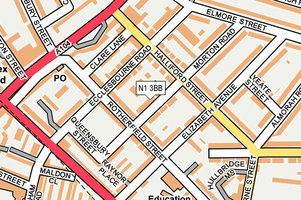 N1 3BB map - OS OpenMap – Local (Ordnance Survey)