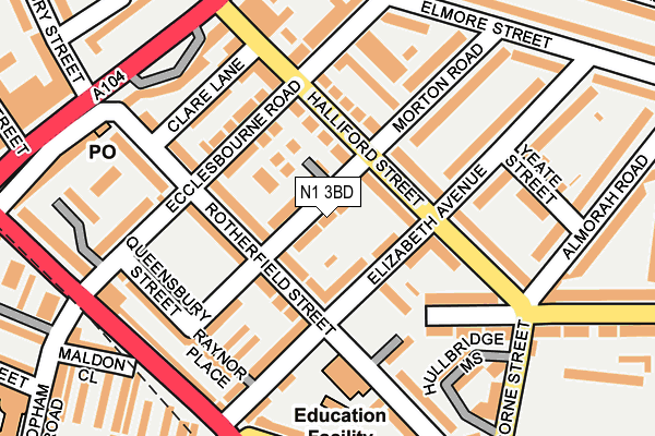 N1 3BD map - OS OpenMap – Local (Ordnance Survey)