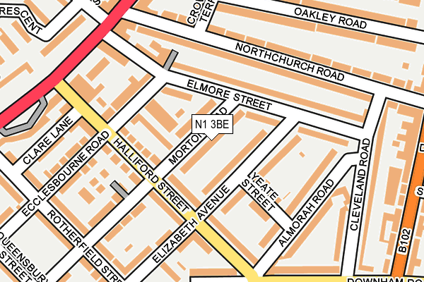 N1 3BE map - OS OpenMap – Local (Ordnance Survey)