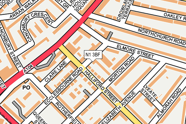 N1 3BF map - OS OpenMap – Local (Ordnance Survey)