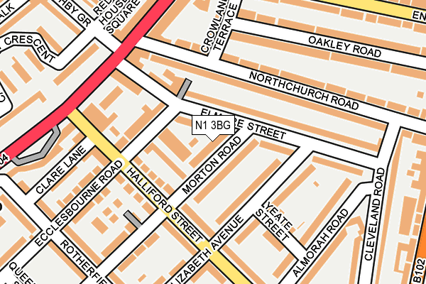 N1 3BG map - OS OpenMap – Local (Ordnance Survey)