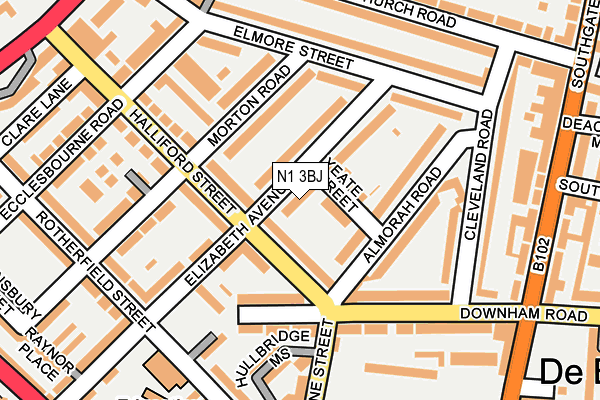 N1 3BJ map - OS OpenMap – Local (Ordnance Survey)