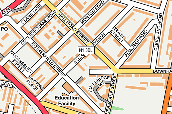 N1 3BL map - OS OpenMap – Local (Ordnance Survey)