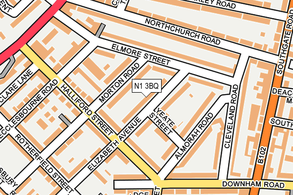 N1 3BQ map - OS OpenMap – Local (Ordnance Survey)