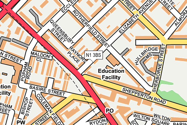 N1 3BS map - OS OpenMap – Local (Ordnance Survey)