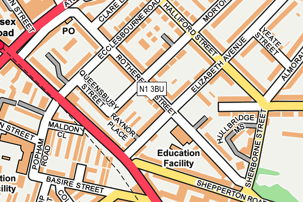 N1 3BU map - OS OpenMap – Local (Ordnance Survey)
