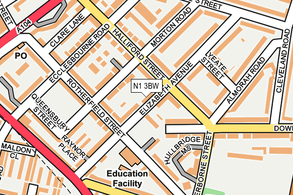 N1 3BW map - OS OpenMap – Local (Ordnance Survey)