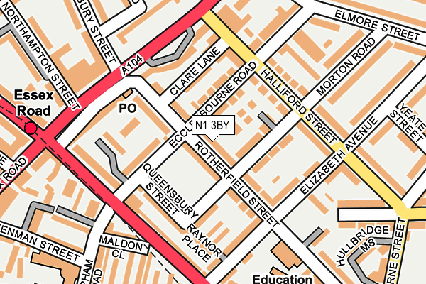 N1 3BY map - OS OpenMap – Local (Ordnance Survey)