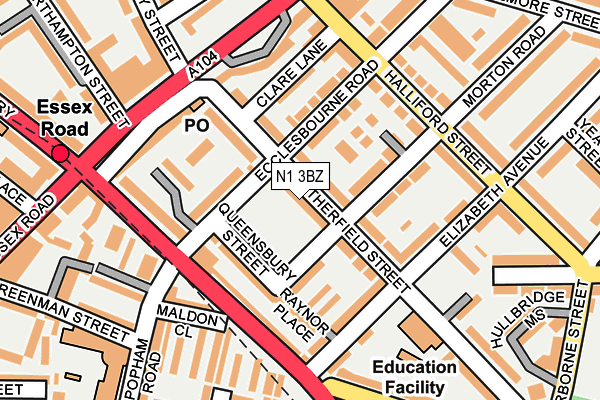N1 3BZ map - OS OpenMap – Local (Ordnance Survey)