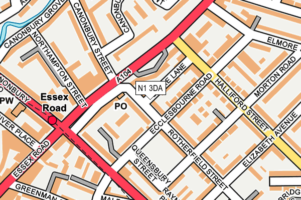 N1 3DA map - OS OpenMap – Local (Ordnance Survey)