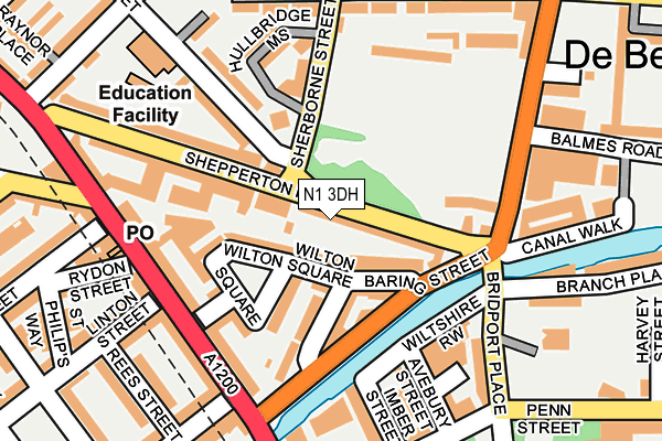 N1 3DH map - OS OpenMap – Local (Ordnance Survey)