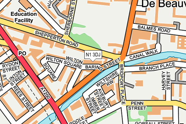 N1 3DJ map - OS OpenMap – Local (Ordnance Survey)