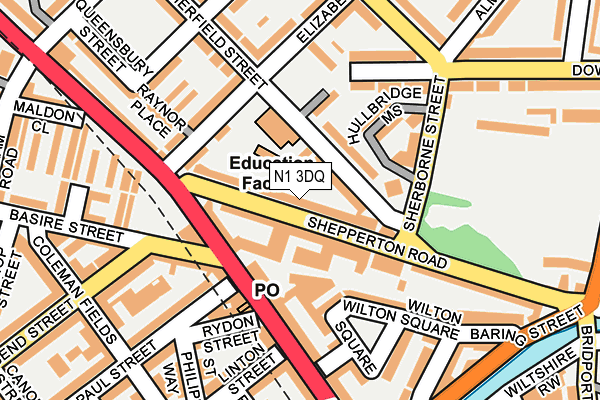 N1 3DQ map - OS OpenMap – Local (Ordnance Survey)