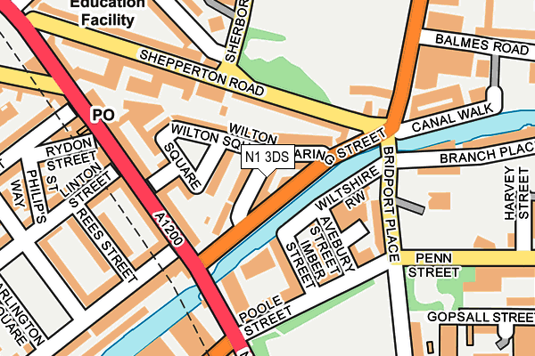 N1 3DS map - OS OpenMap – Local (Ordnance Survey)