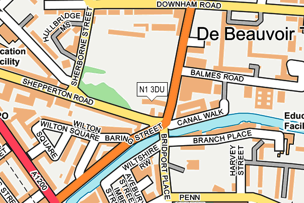 N1 3DU map - OS OpenMap – Local (Ordnance Survey)