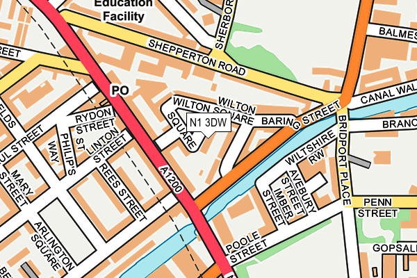 N1 3DW map - OS OpenMap – Local (Ordnance Survey)