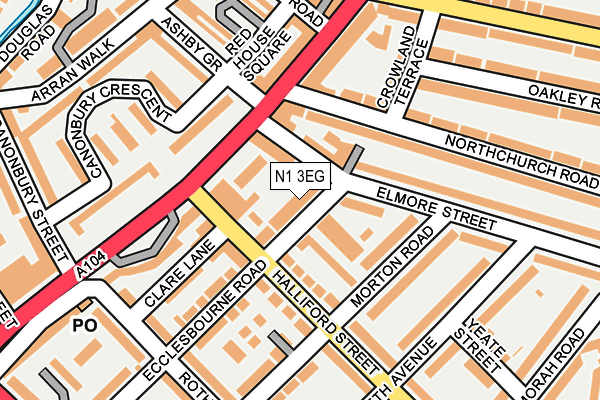 N1 3EG map - OS OpenMap – Local (Ordnance Survey)