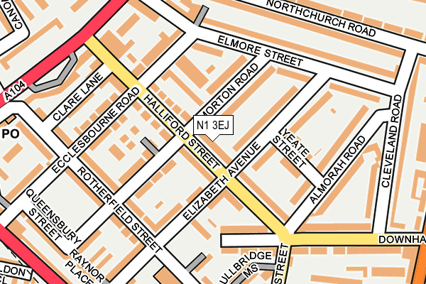 N1 3EJ map - OS OpenMap – Local (Ordnance Survey)