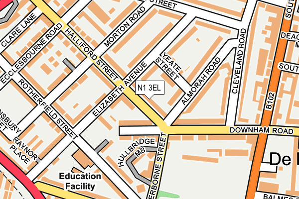 N1 3EL map - OS OpenMap – Local (Ordnance Survey)
