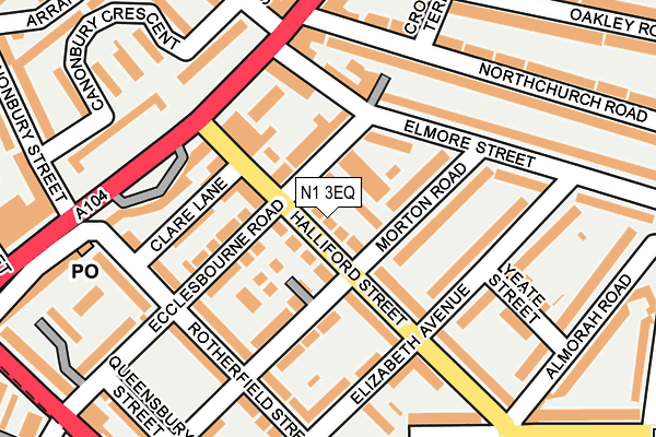 N1 3EQ map - OS OpenMap – Local (Ordnance Survey)