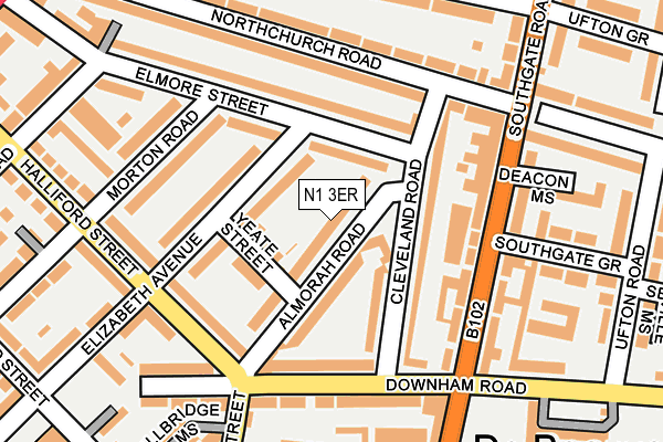 N1 3ER map - OS OpenMap – Local (Ordnance Survey)