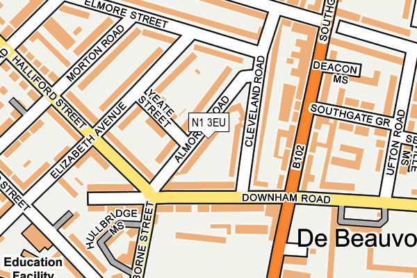 N1 3EU map - OS OpenMap – Local (Ordnance Survey)