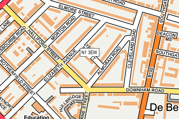 N1 3EW map - OS OpenMap – Local (Ordnance Survey)