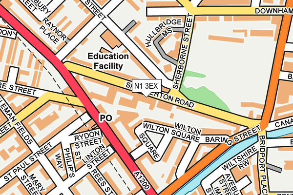 N1 3EX map - OS OpenMap – Local (Ordnance Survey)