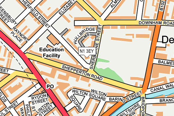 N1 3EY map - OS OpenMap – Local (Ordnance Survey)