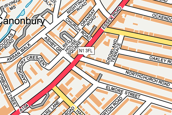 N1 3FL map - OS OpenMap – Local (Ordnance Survey)