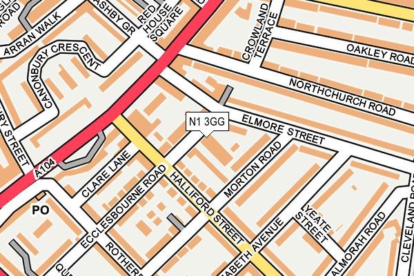 N1 3GG map - OS OpenMap – Local (Ordnance Survey)