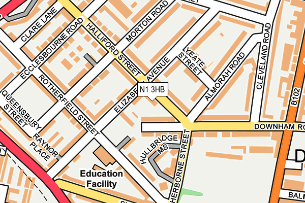N1 3HB map - OS OpenMap – Local (Ordnance Survey)