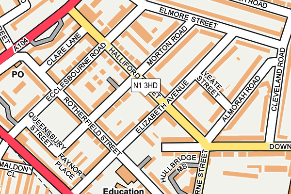 N1 3HD map - OS OpenMap – Local (Ordnance Survey)