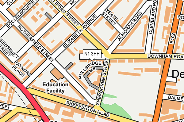 N1 3HH map - OS OpenMap – Local (Ordnance Survey)