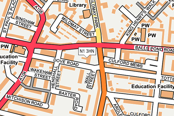 N1 3HN map - OS OpenMap – Local (Ordnance Survey)