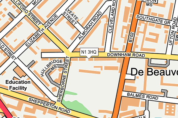 N1 3HQ map - OS OpenMap – Local (Ordnance Survey)