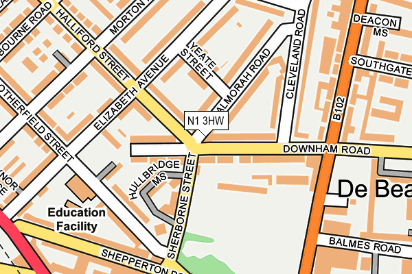 N1 3HW map - OS OpenMap – Local (Ordnance Survey)