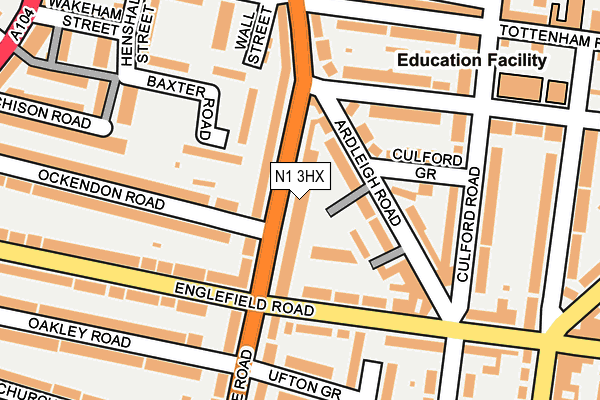 N1 3HX map - OS OpenMap – Local (Ordnance Survey)