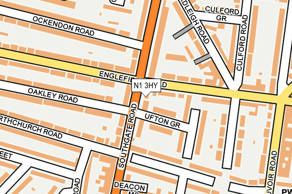 N1 3HY map - OS OpenMap – Local (Ordnance Survey)