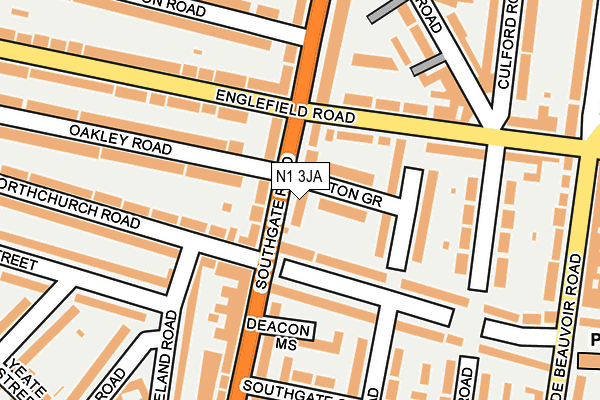 N1 3JA map - OS OpenMap – Local (Ordnance Survey)