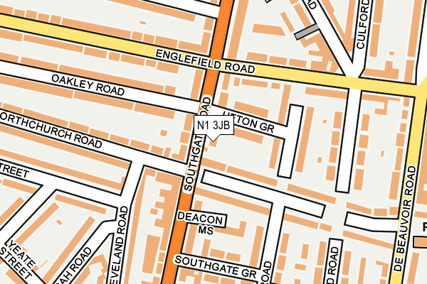 N1 3JB map - OS OpenMap – Local (Ordnance Survey)