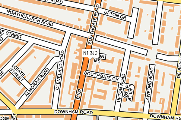 N1 3JD map - OS OpenMap – Local (Ordnance Survey)