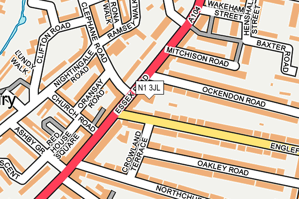 N1 3JL map - OS OpenMap – Local (Ordnance Survey)