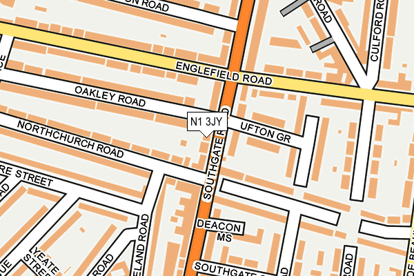N1 3JY map - OS OpenMap – Local (Ordnance Survey)